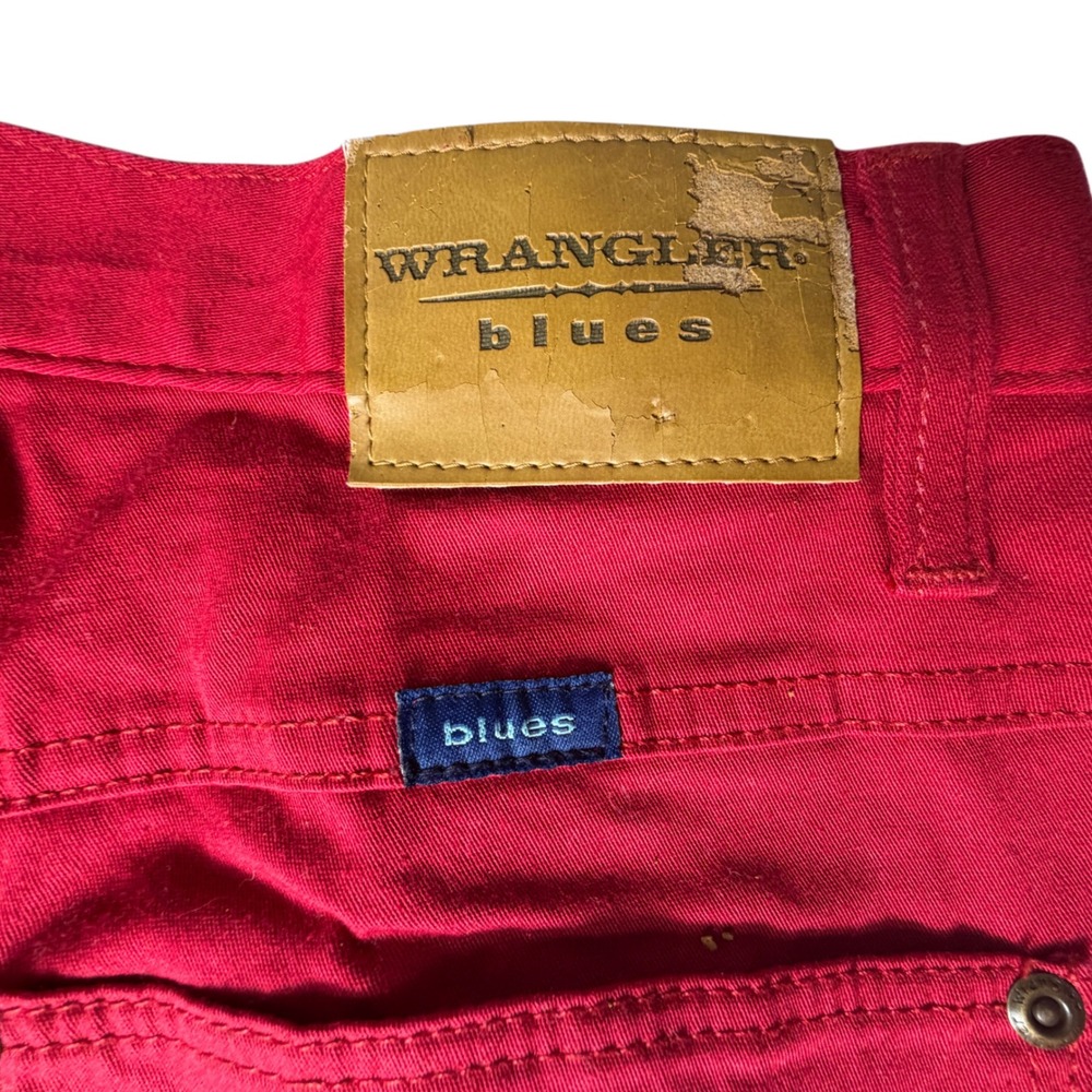 Vintage Wrangler Blues Red Denim Shorts - Women's Size 8 AVG - Picture 3 of 10